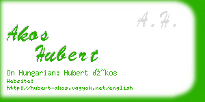 akos hubert business card